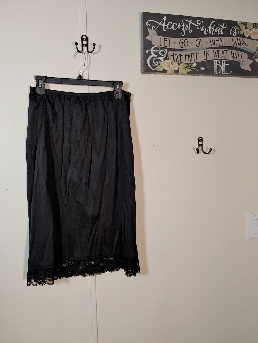 Lorraine Tall Large Black Lace Half Slip